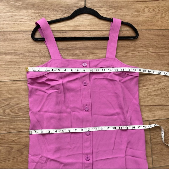 EVERLANE Midi Dress Picnic Button Down Magenta Pink Purple pockets size 8 - Picture 5 of 10